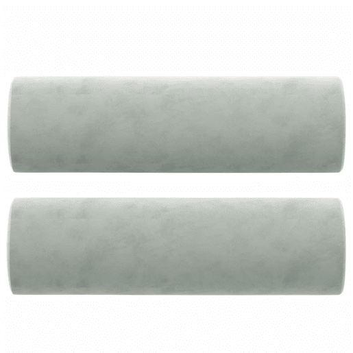 Sofá 2 lugares - Sofá fixo + almofadas decorativas 120cm veludo cinza-claro Sofá 2 lugares - Sofá fixo + almofadas decorativas 120cm veludo cinza-claro