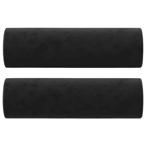 Sofá 2 lugares - Sofá fixo c almofadas decorativas 120 cm veludo preto Sofá 2 lugares - Sofá fixo c almofadas decorativas 120 cm veludo preto