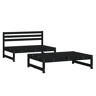 vidaXL 2 pcs conjunto lounge de jardim madeira de pinho maciça preto
