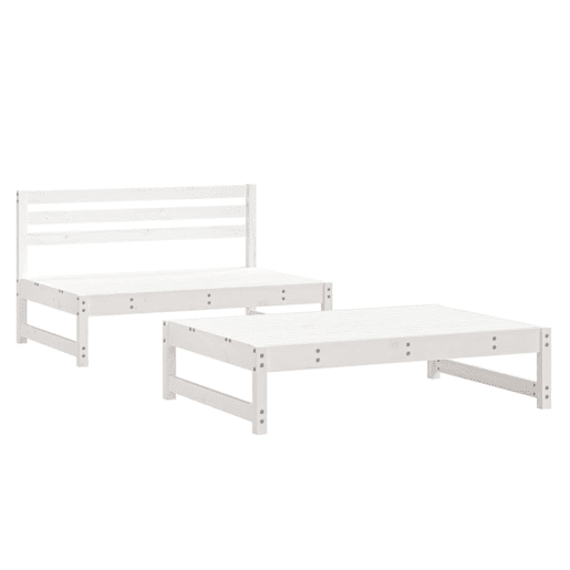 vidaXL 2 pcs conjunto lounge de jardim madeira de pinho maciça branco