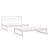 vidaXL 2 pcs conjunto lounge de jardim madeira de pinho maciça branco