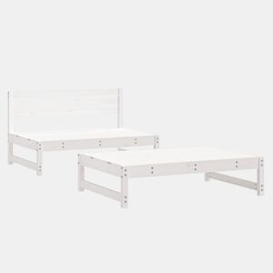 vidaXL 2 pcs conjunto lounge de jardim madeira de pinho maciça branco