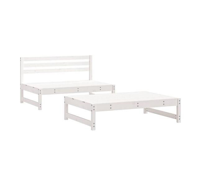 Vidaxl juego de muebles de jardín 2 piezas madera maciza pino blanco