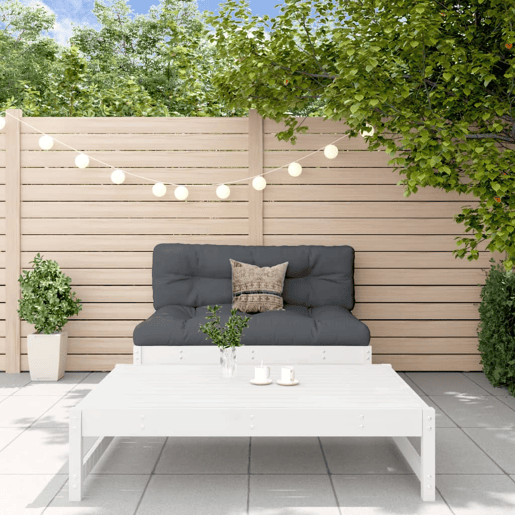 vidaXL 2 pcs conjunto lounge de jardim madeira de pinho maciça branco