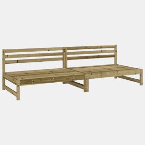 vidaXL Sofás de centro para jardim 2 pcs 120x80 cm pinho impregnada