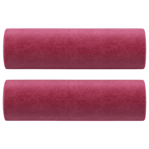 Sofá 2 lug. - Sofá fixo + almofadas decorativas 140cm veludo vermelho tinto