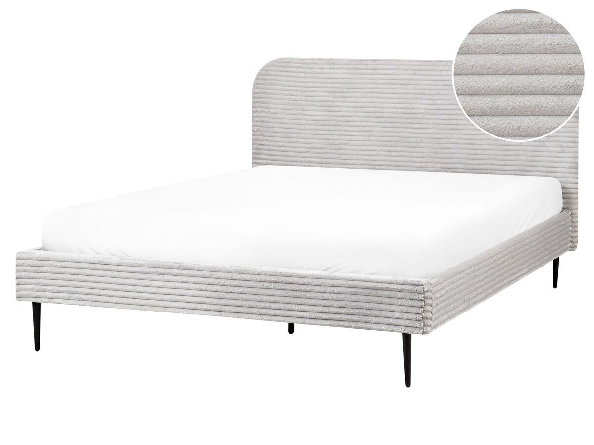 Beliani Cama Pana FLAYAT 173x215 Gris Claro