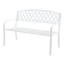 Banco de jardim Opsasar para 3 pessoas aço 127x54x88cm Branco casa.pro