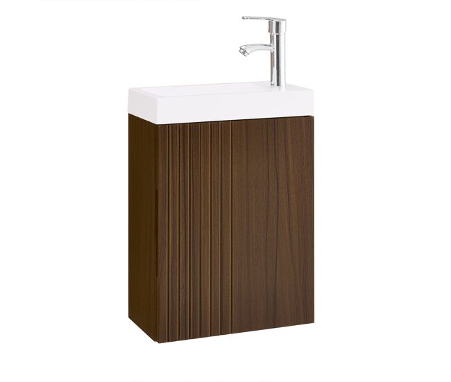 Sobuy bzr196-br armario colgante para cuarto de baño con 1 puerta y 1 lavabo marrón 40 x 22 x 56 cm