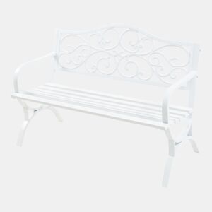 Banco de jardim Utav para 3 pessoas aço 127x53x79cm Branco casa.pro