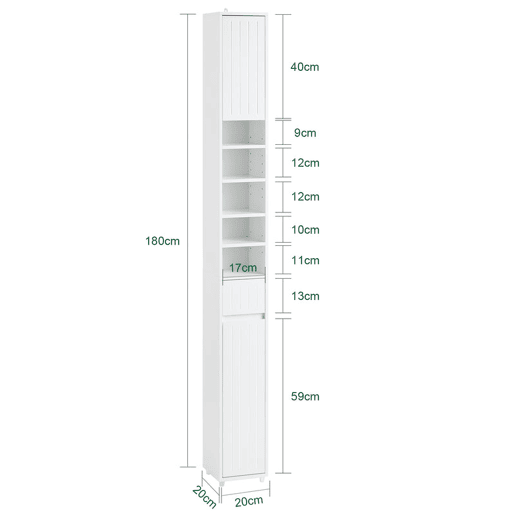 Coluna de banho Armário de casa de banho BZR160-W SoBuy PT
