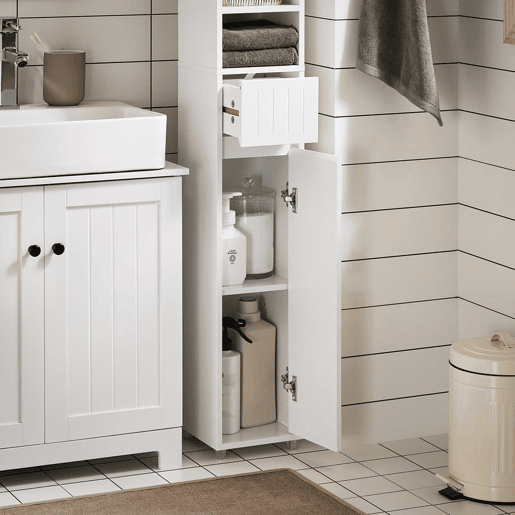 Coluna de banho Armário de casa de banho BZR160-W SoBuy PT