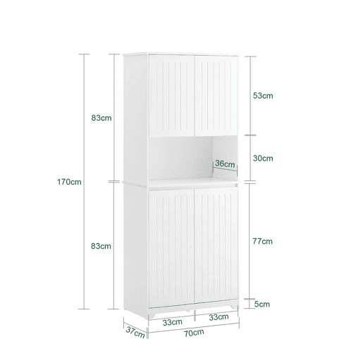 Armário alto de casa de banho com 2 prateleiras BZR150-W SoBuy PT