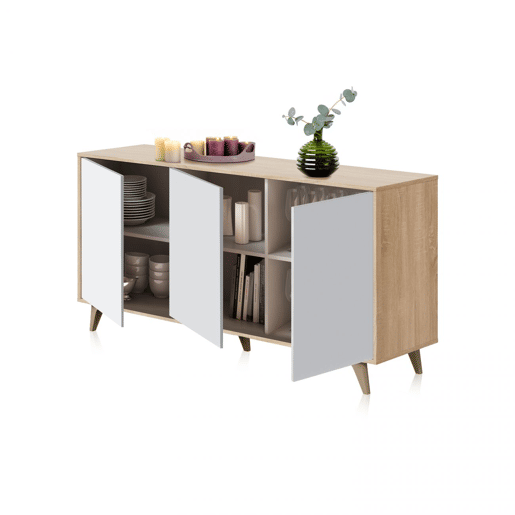 Aparador Lira Artik White (Branco mate) - Carvalho canadiano 154 x 75 x 40 cm