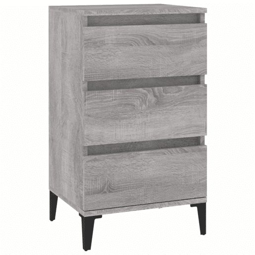 vidaXL Mesa de cabeceira 40x35x70 cm derivados madeira cinza sonoma