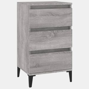 vidaXL Mesa de cabeceira 40x35x70 cm derivados madeira cinza sonoma