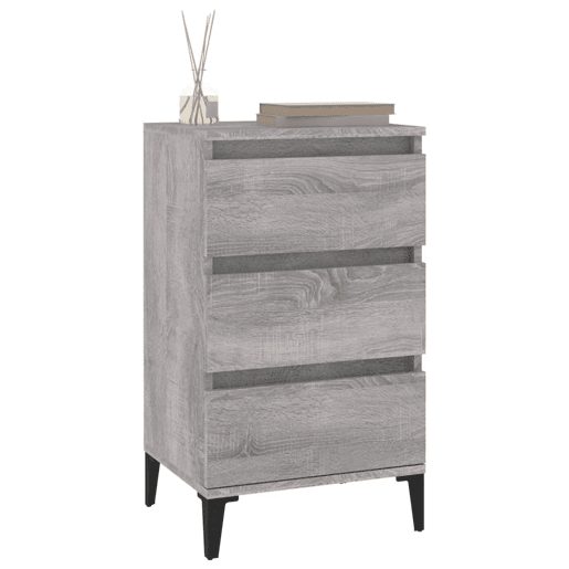 vidaXL Mesa de cabeceira 40x35x70 cm derivados madeira cinza sonoma