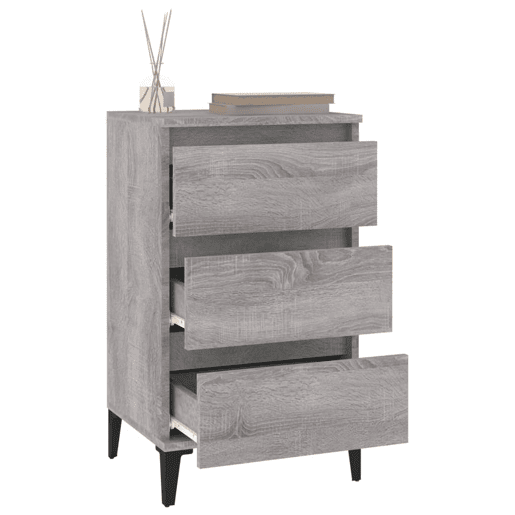 vidaXL Mesa de cabeceira 40x35x70 cm derivados madeira cinza sonoma