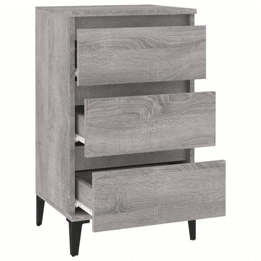 vidaXL Mesa de cabeceira 40x35x70 cm derivados madeira cinza sonoma