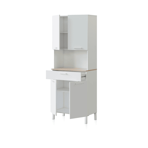 Armário de cozinha Colin 4 Portas Artik White (Branco mate) - Carvalho canadiano 72 x 186 x 40 cm