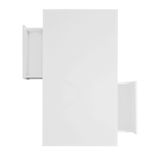 Mesa de centro com LED - gaveta aberta e compartimentos - Branco