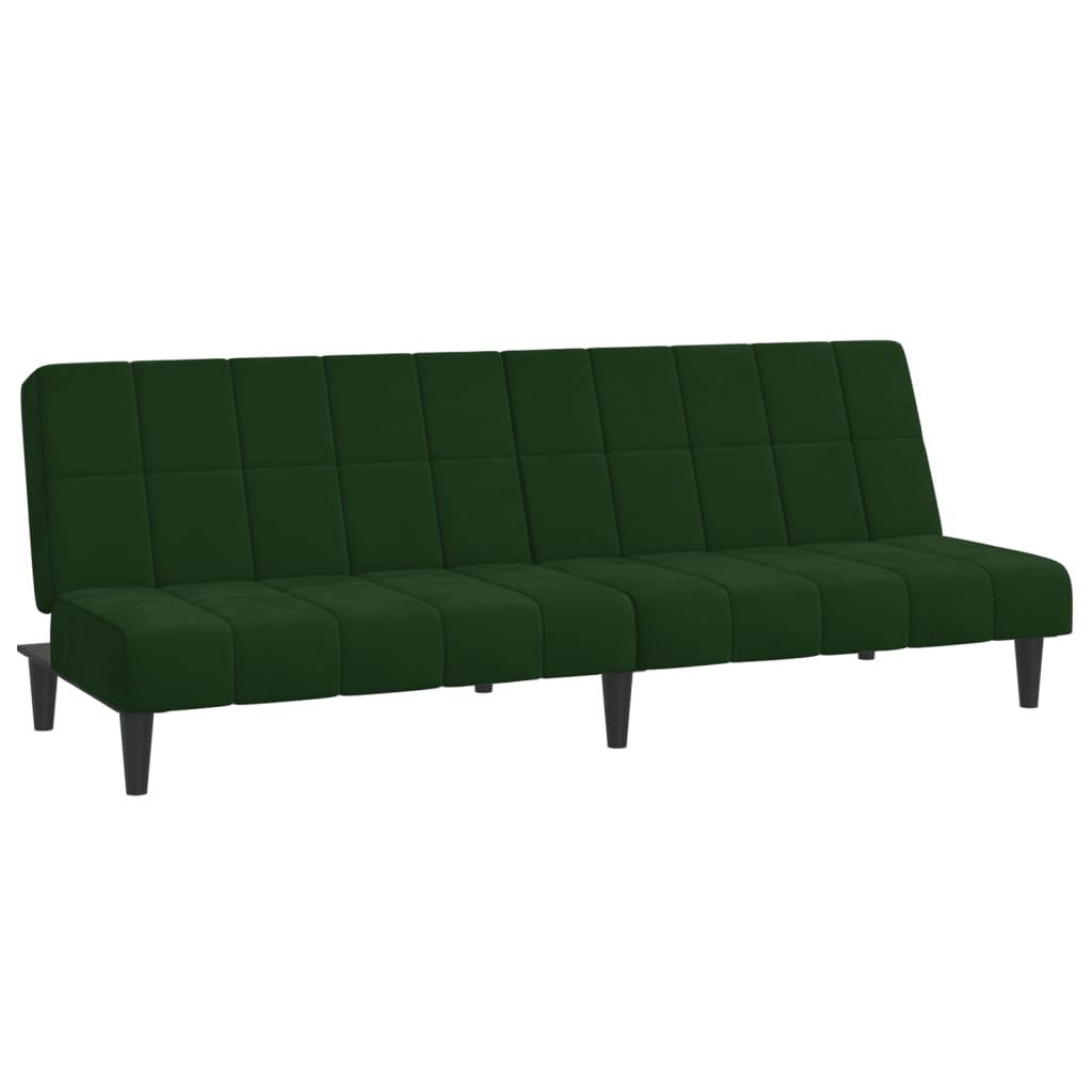 Vidaxl sofá cama de 2 plazas terciopelo verde oscuro