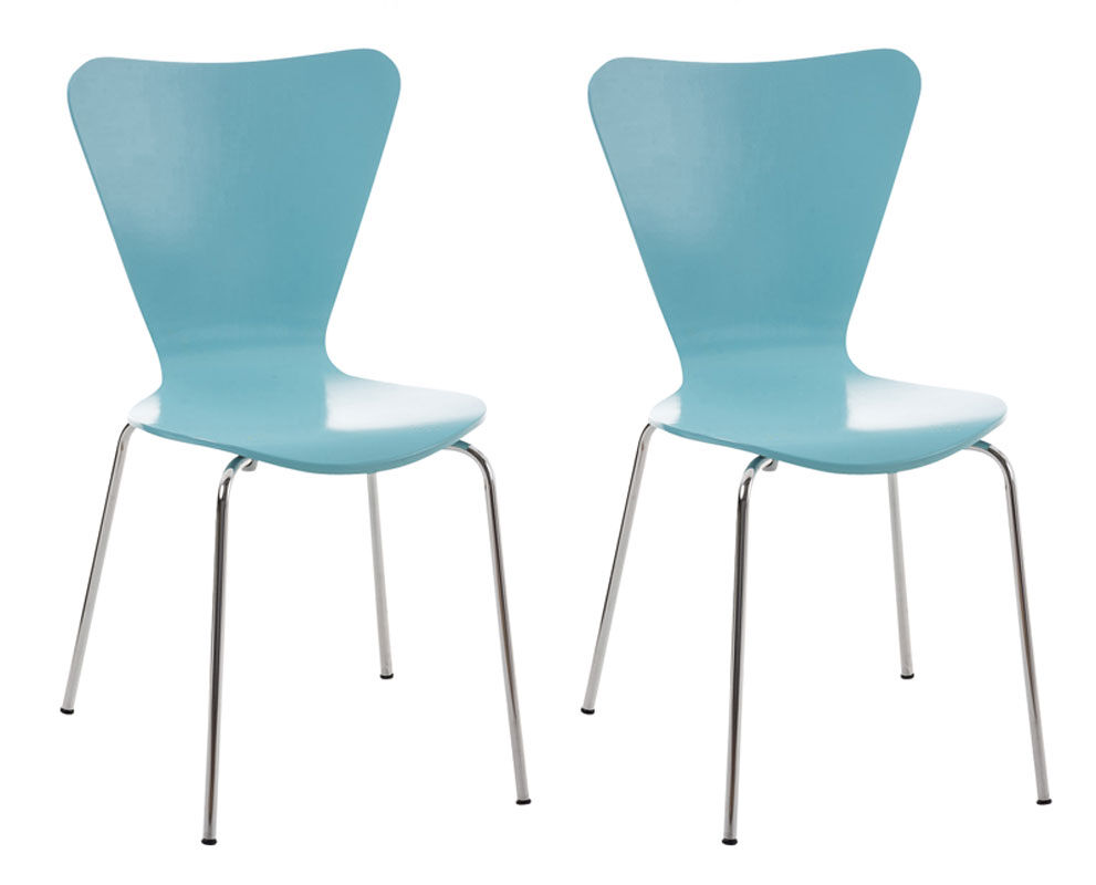 Set 2x sillas de visita calisto madera azul claro 49x45x85 cm