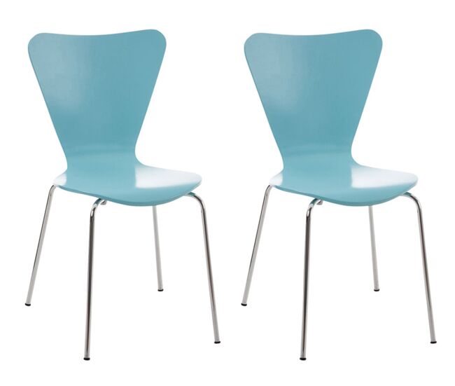 Set 2x sillas de visita calisto madera azul claro 49x45x85 cm