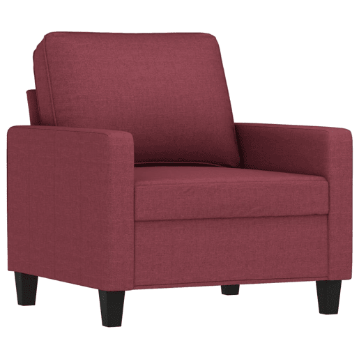 vidaXL Poltrona com apoio de pés 60 cm tecido vermelho tinto