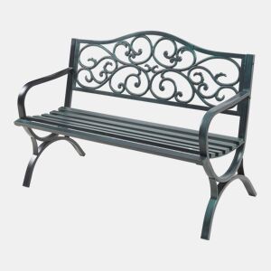 Banco de jardim Utav para 3 pessoas aço 127x53x79cm Cinzento escuro casa.pro