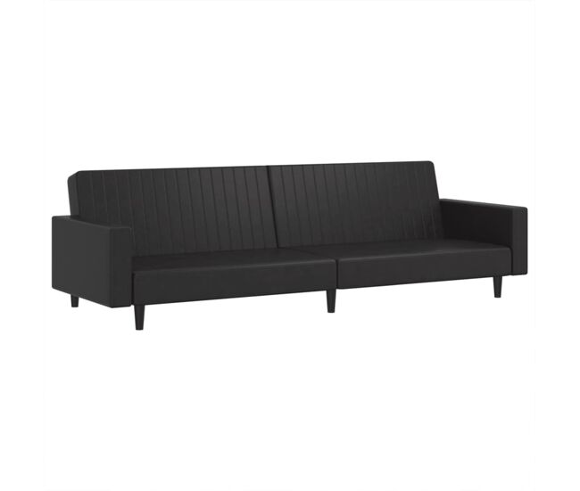 Vidaxl sofá cama de 2 plazas cuero sintético negro