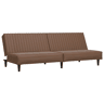 vidaXL Sofá-cama de 2 lugares couro artificial castanho