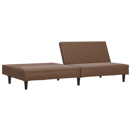 vidaXL Sofá-cama de 2 lugares couro artificial castanho vidaXL Sofá-cama de 2 lugares couro artificial castanho