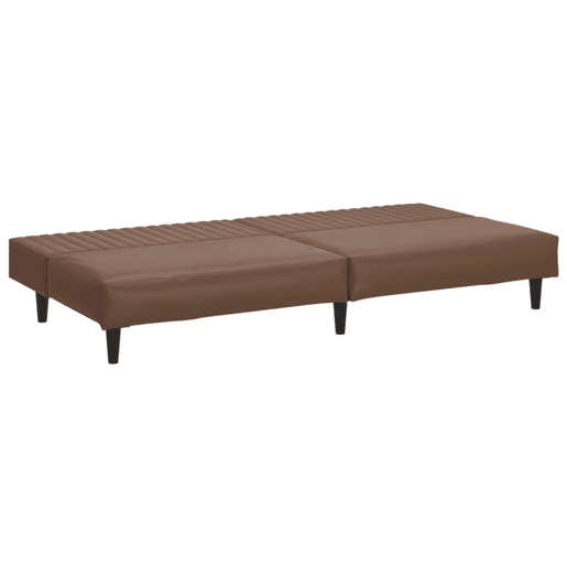 vidaXL Sofá-cama de 2 lugares couro artificial castanho vidaXL Sofá-cama de 2 lugares couro artificial castanho