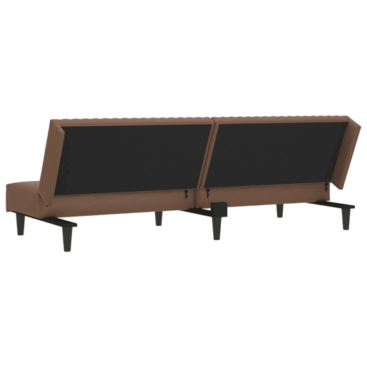 vidaXL Sofá-cama de 2 lugares couro artificial castanho vidaXL Sofá-cama de 2 lugares couro artificial castanho