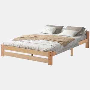 Cama de casal de madeira maciça 140x200cm,natural