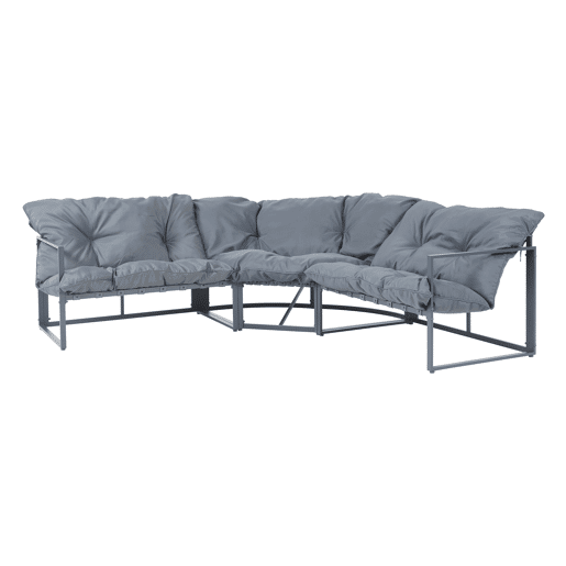 Conjunto de mobiliário de jardim Karg mesa + sofá Cinzento escuro casa.pro