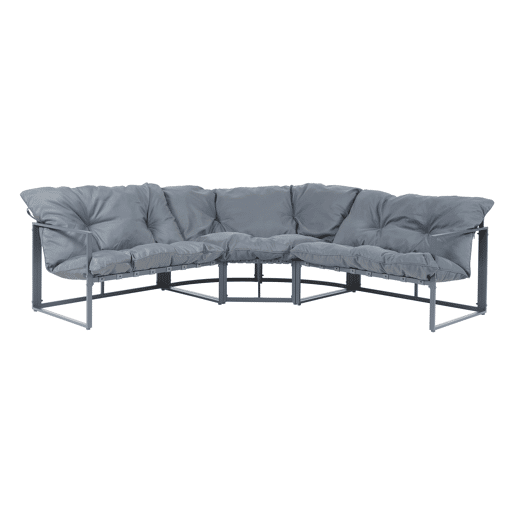 Conjunto de mobiliário de jardim Karg mesa + sofá Cinzento escuro casa.pro