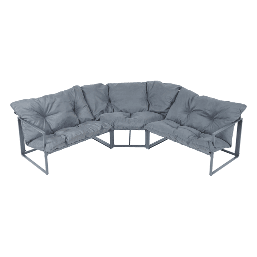 Conjunto de mobiliário de jardim Karg mesa + sofá Cinzento escuro casa.pro