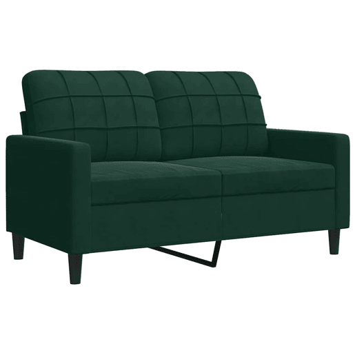 vidaXL 2 pcs conjunto sofás com almofadões e rolos veludo verde-escuro vidaXL 2 pcs conjunto sofás com almofadões e rolos veludo verde-escuro