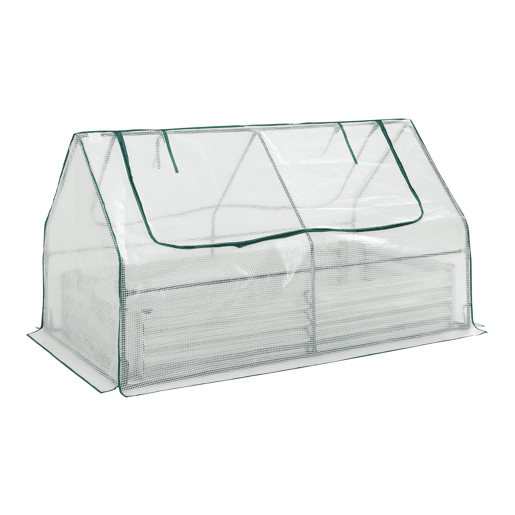 Canteiro de jardim elevado Balsorano com estufa 186x96x98 cm - Branco en.casa