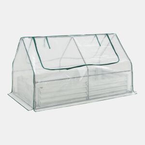 Canteiro de jardim elevado Balsorano com estufa 186x96x98 cm - Branco en.casa