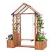 Jardinera de madera maciza con enrejados Jardinera de madera maciza con enrejados Marrón