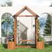 Jardinera de madera maciza con enrejados Jardinera de madera maciza con enrejados Marrón