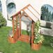 Jardinera de madera maciza con enrejados Jardinera de madera maciza con enrejados Marrón