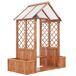 Jardinera de madera maciza con enrejados Jardinera de madera maciza con enrejados Marrón