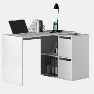 Mesa de escritório multiposição com espaço de arrumação 120 x 77 cm Spacio Artik White (Branco mate) 120 x 74 x 77 cm