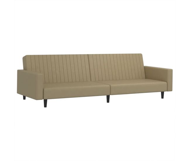 Vidaxl sofá cama de 2 plazas cuero sintético color capuchino