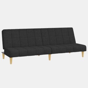 vidaXL Sofá-cama de 2 lugares tecido preto