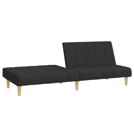 vidaXL Sofá-cama de 2 lugares tecido preto